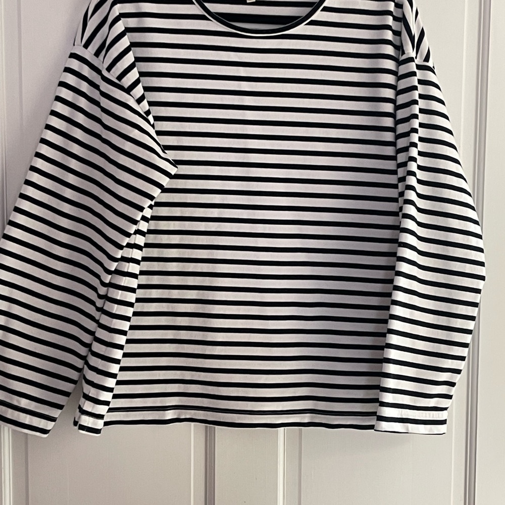 Tuckernuck Black and White Striped Long Sleeve Shirt
